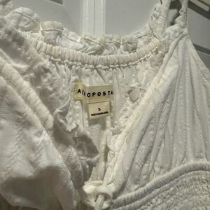 Aeropostale Cream Textured Blouse